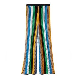 Simon Miller Mango Striped Openwork Knit Trouser Coastal Beach Vacation Boho